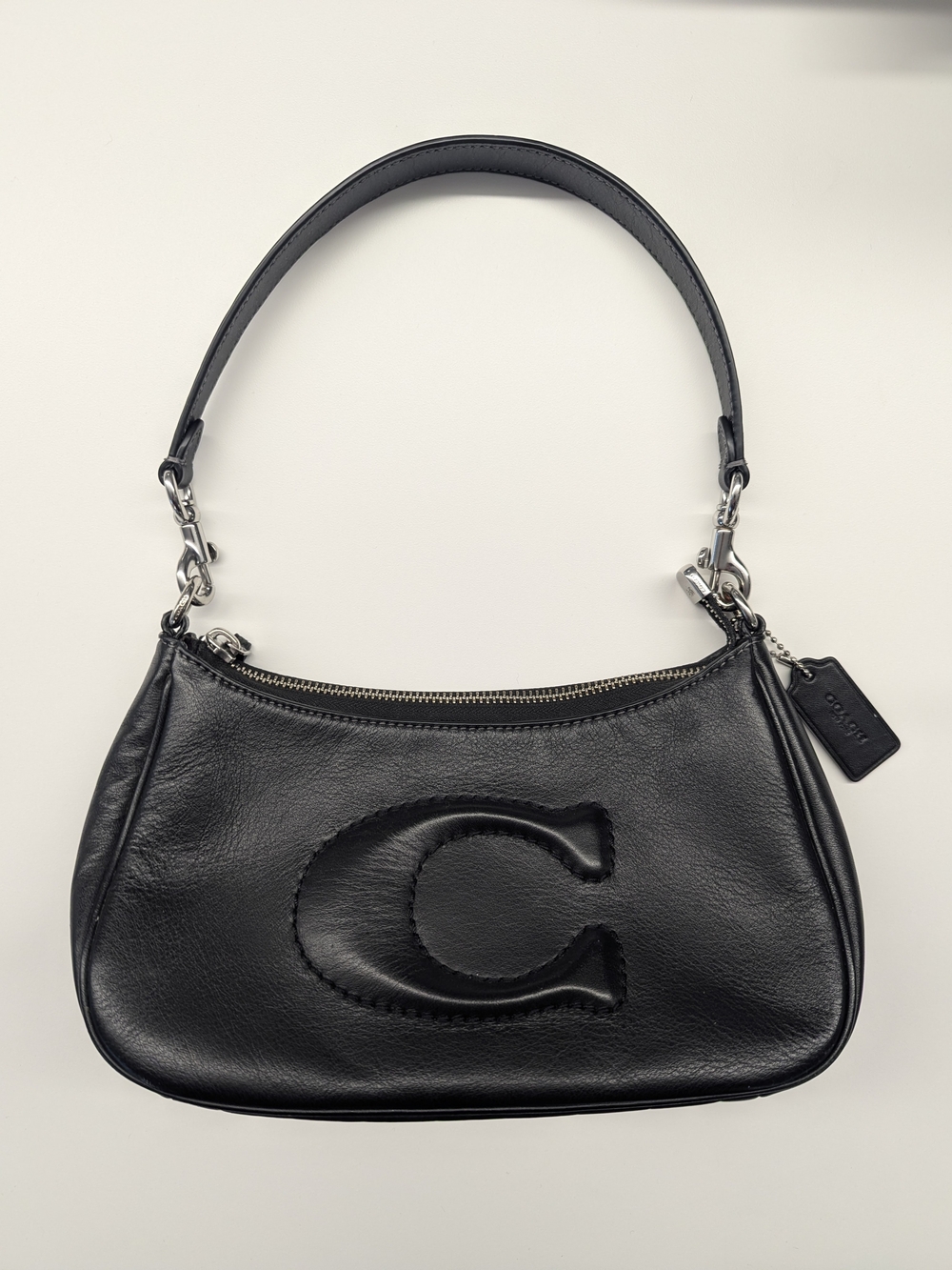 Coach Teri Leather Shoulder Bag with Raised 'C'